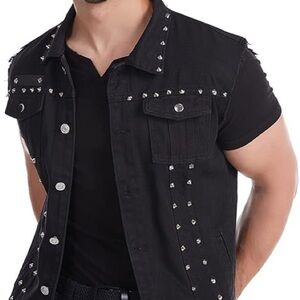 DSDZ Studded Black Denim Vest